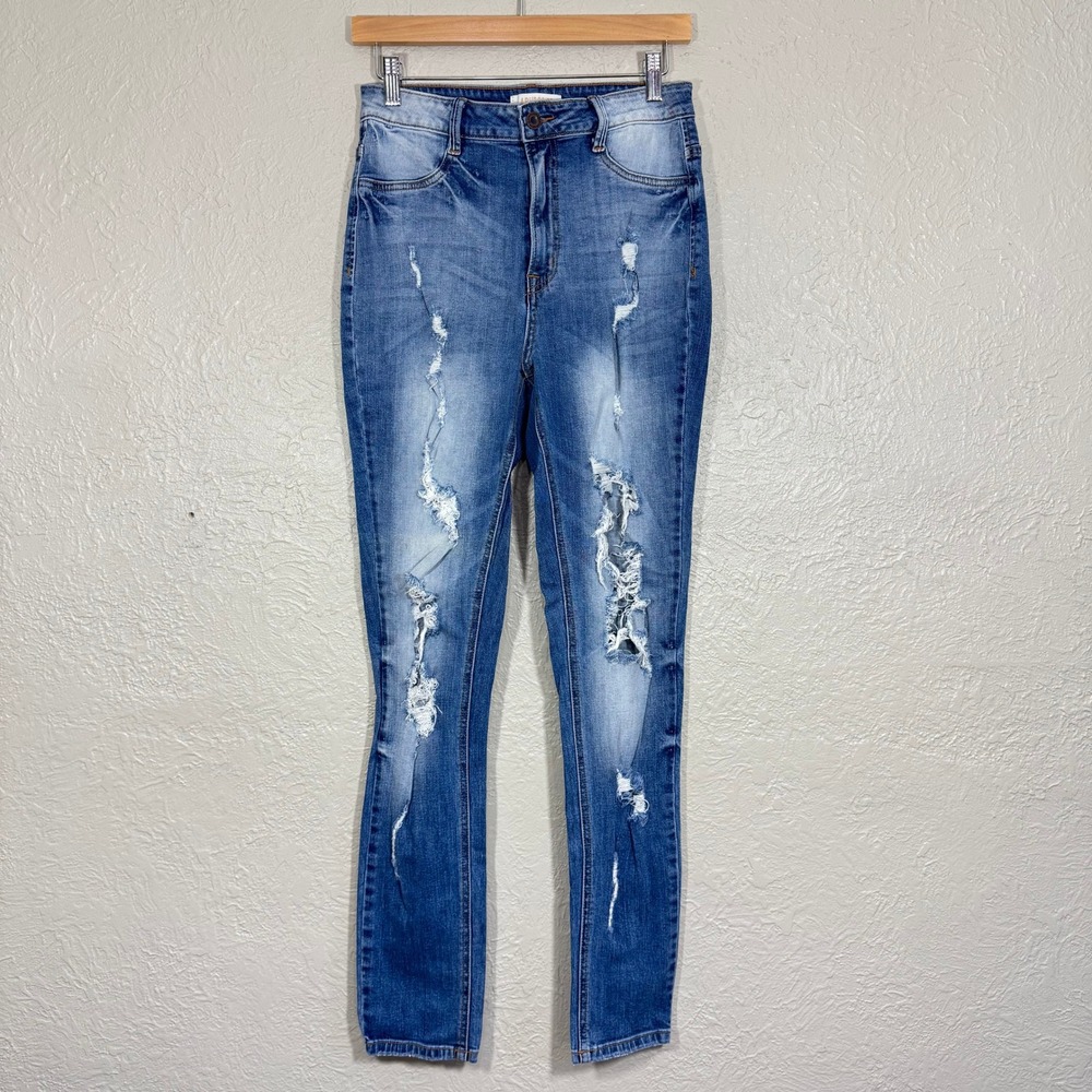 Aphrodite Skinny Jean‎ Denim Jeggings 9 29 Distressed Ripped Stretch Y2K Grunge